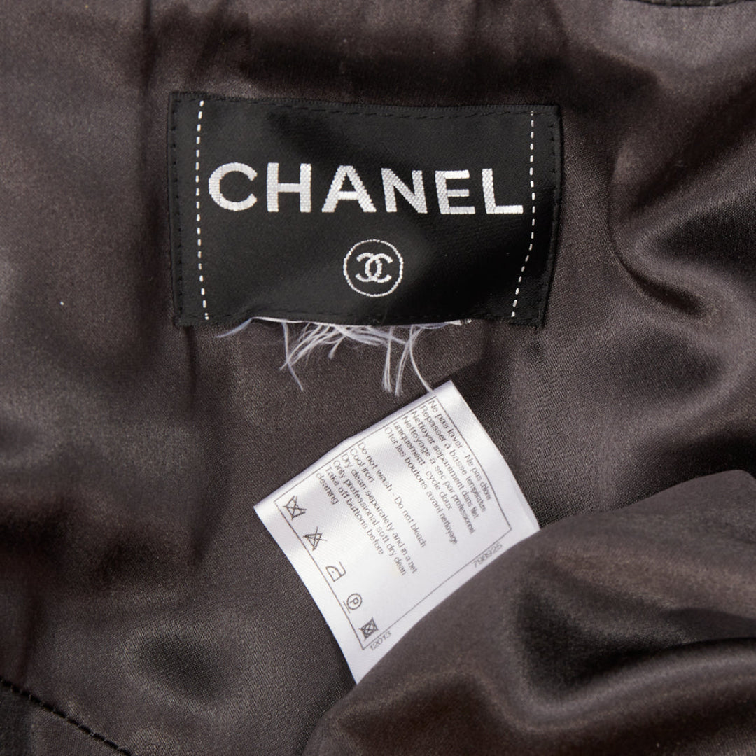 CHANEL 2011 Byzance grey wool oversized cape collar double breasted coat
