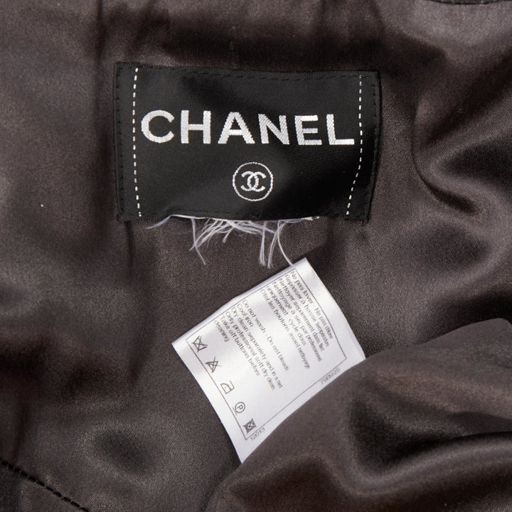 CHANEL 2011 Byzance grey wool oversized cape collar double breasted coat