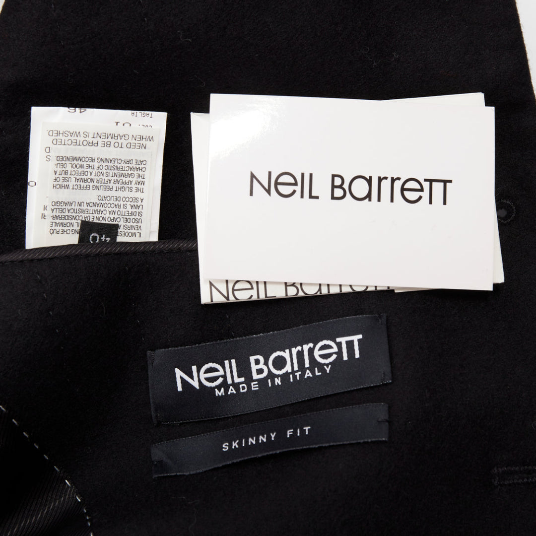 NEIL BARRETT high break notch lapel five button slim wool blazer jacket EU46