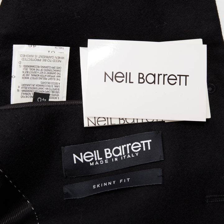 NEIL BARRETT high break notch lapel five button slim wool blazer jacket EU46