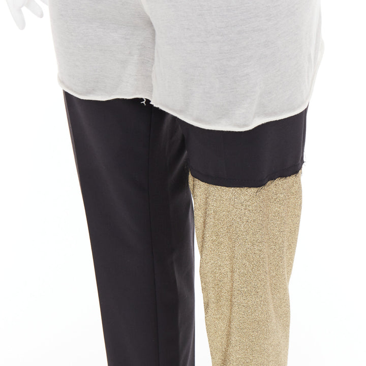 rare RICK OWENS JOYCE 50th Limited Edition gold grey patchwork pants IT38 XS
