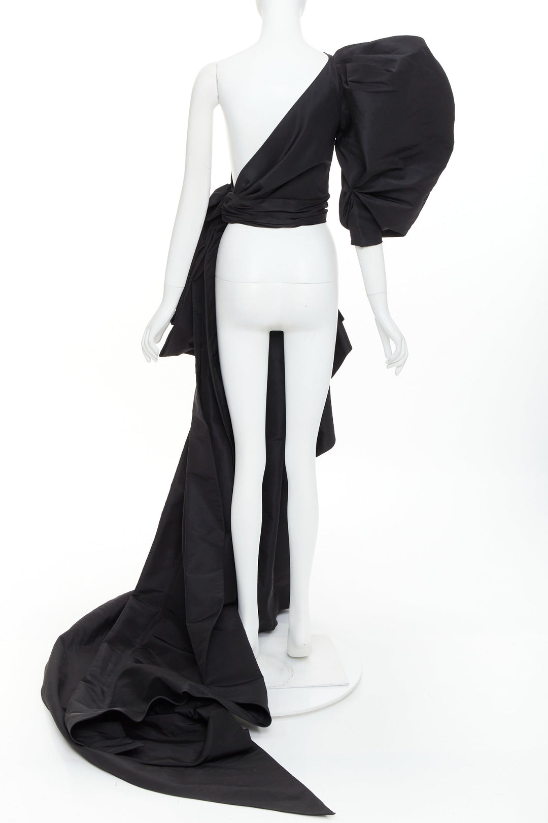 rare ALEXANDRE VAUTHIER COUTURE SS2017 Runway black tafetta bustle train top