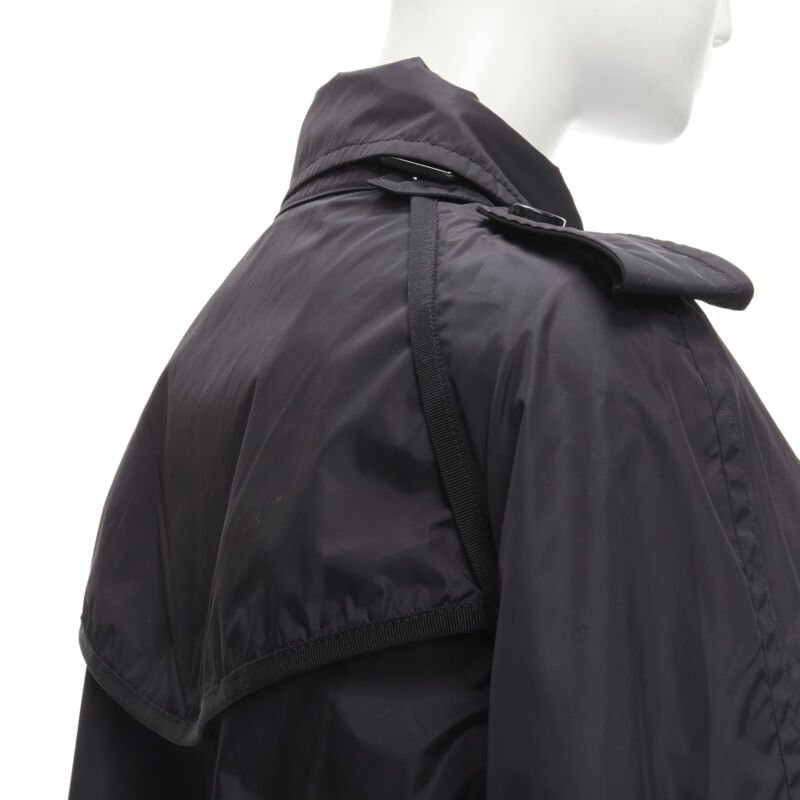 MONCLER Yukiko Giubbotto black snap buttons collared windbreaker poncho Sz.0 XS