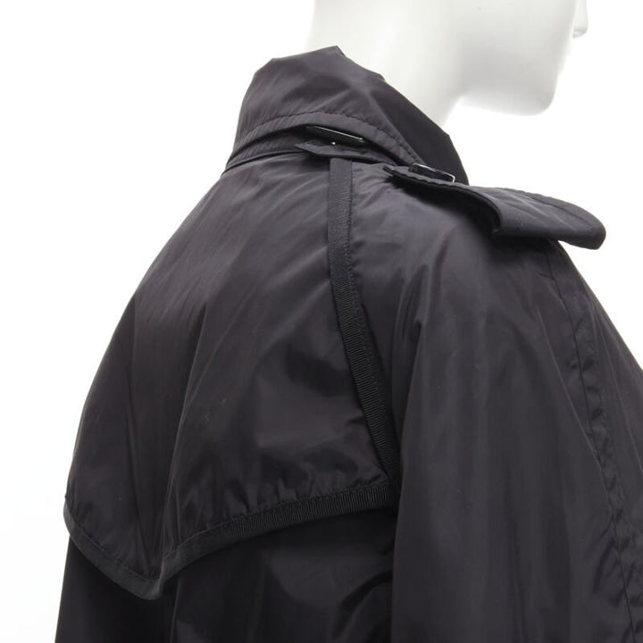 MONCLER Yukiko Giubbotto black snap buttons collared windbreaker poncho Sz.0 XS