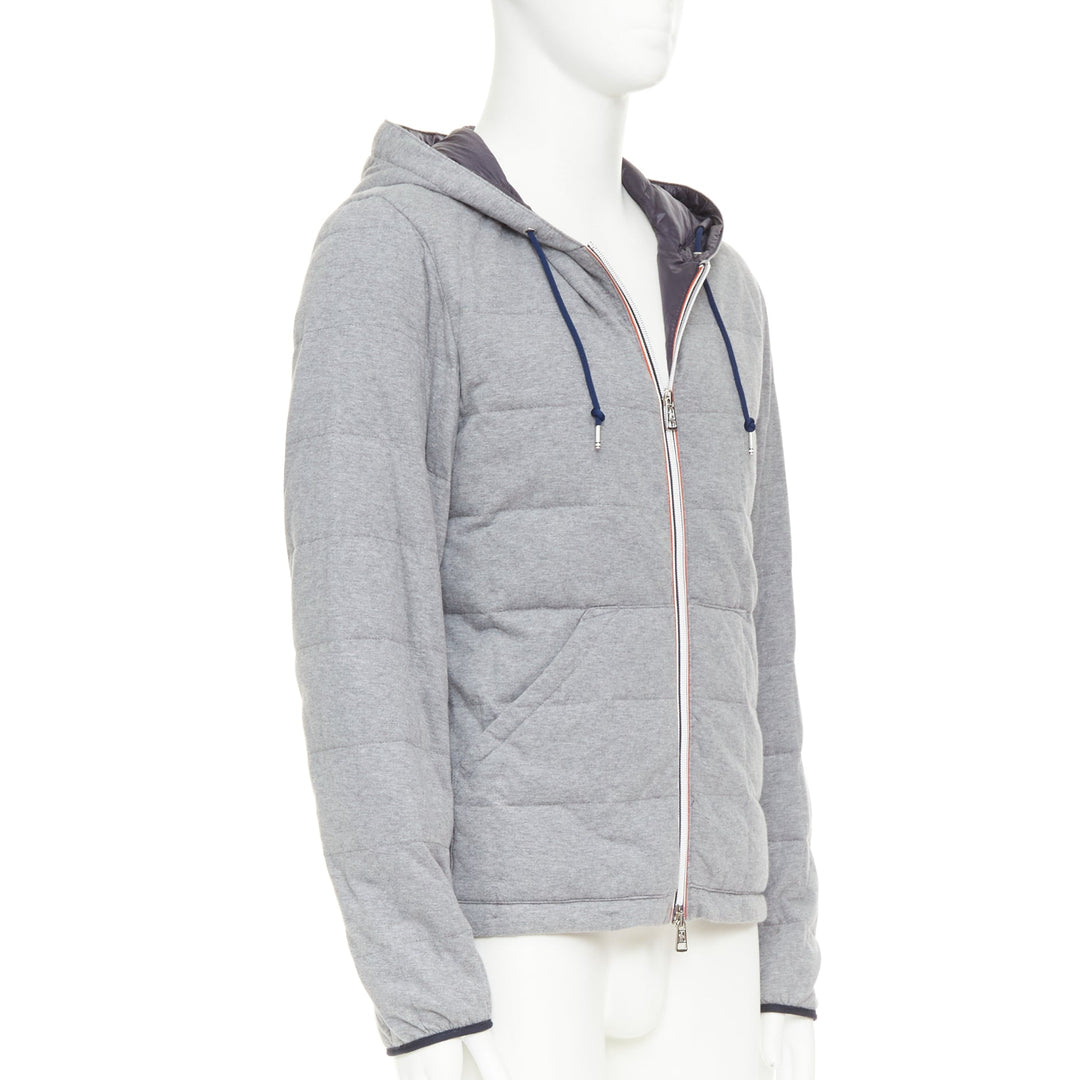 MONCLER Leford Giubbotto Norme Afnor G32-003 grey cotton padded jacket Sz.3 L