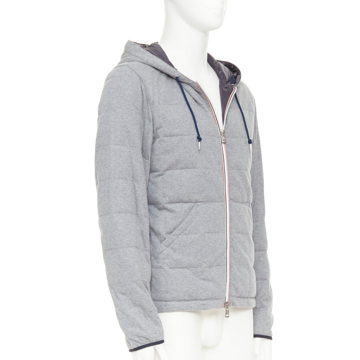 MONCLER Leford Giubbotto Norme Afnor G32-003 grey cotton padded jacket Sz.3 L