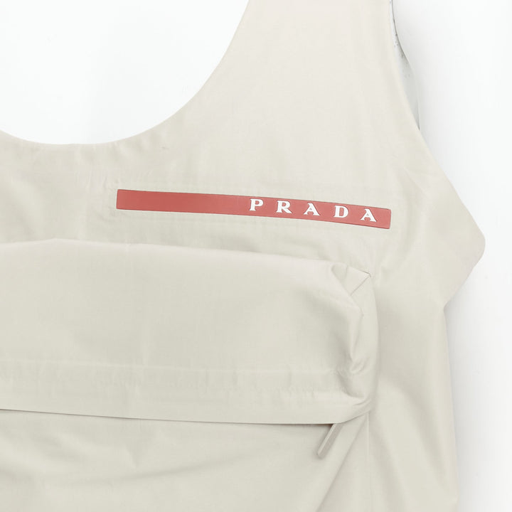 PRADA Linea Rossa LR-MX019 Technical fabric beige large pocket utility vest M