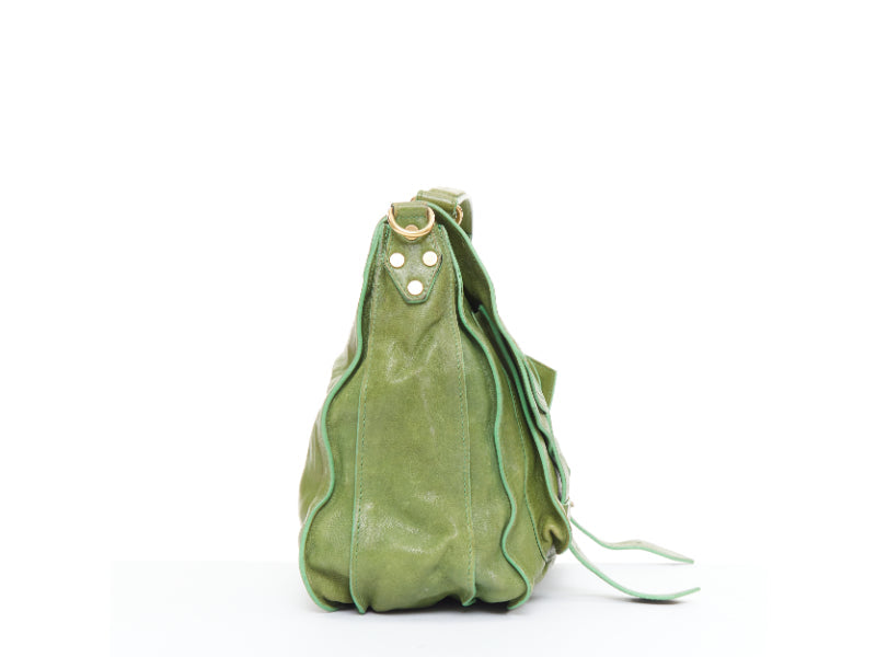 PROENZA SCHOULER PS1 moss green leather gold hardware satchel crossbody bag