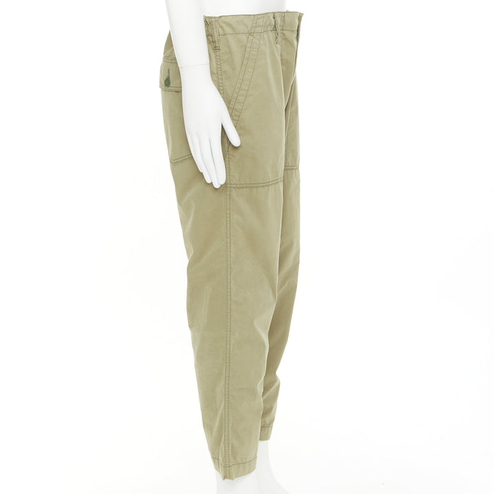 COMME DES GARCONS GANRYU 2016 khaki green cotton tapered baker pants M