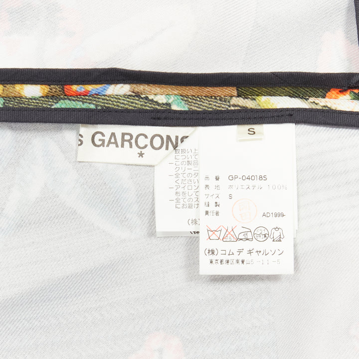 COMME DES GARCONS 1999 Vintage Runway orange green floral wrap front pants XS