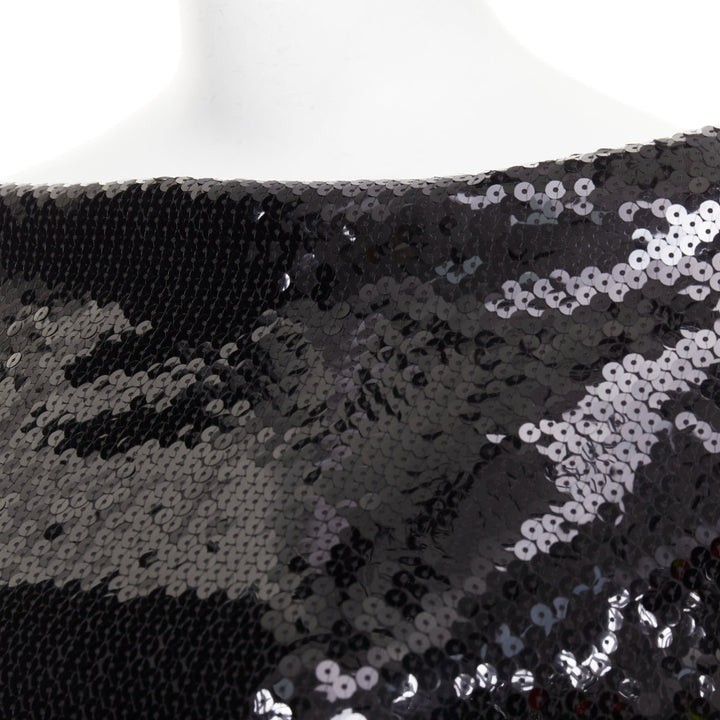 ALEXANDRE VAUTHIER COUTURE SS2023 Runway black sequin off shoulder midi dress