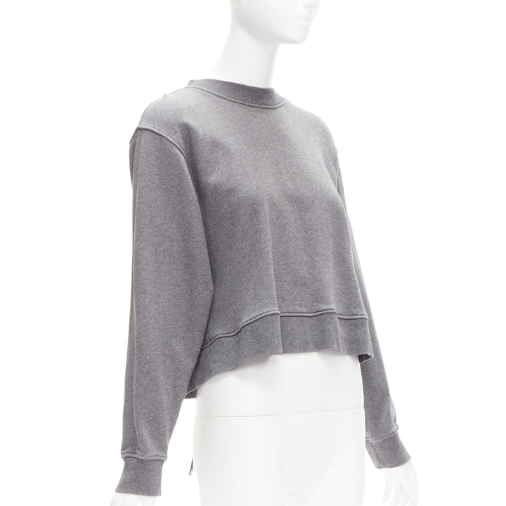 ALEXANDER WANG T grey cotton tie back cut out crew neck sweater S