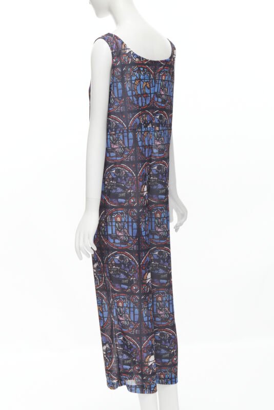 Runway COMME DES GARCONS Vintage 1990 Church Stained Glass print jumpsuit M