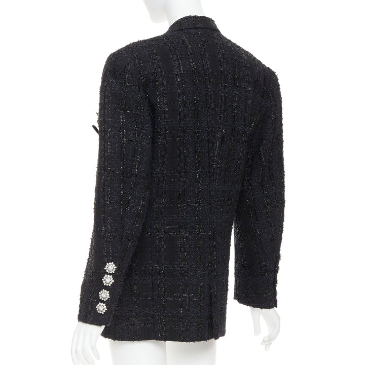 ALEXANDRE VAUTHIER COUTURE AW2019 Runway black metallic tweed oversized blazer