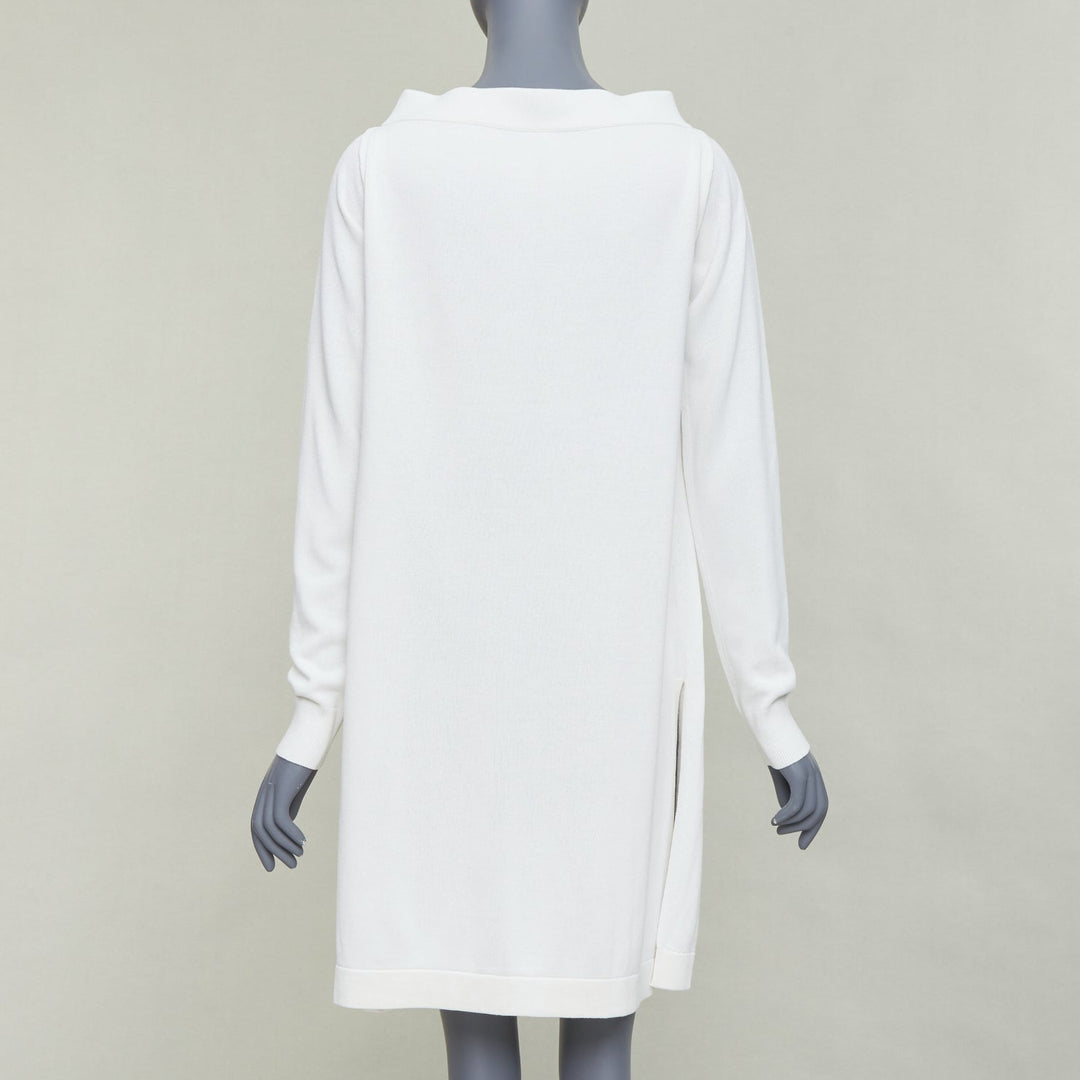 JOSEPH cream viscose blend hi bateau neck raglan sack dress FR34 XS