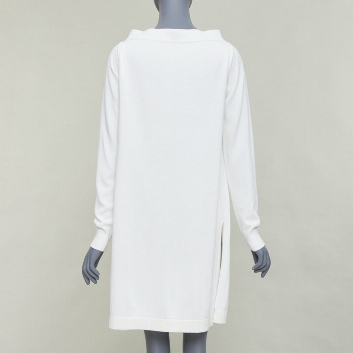 JOSEPH cream viscose blend hi bateau neck raglan sack dress FR34 XS