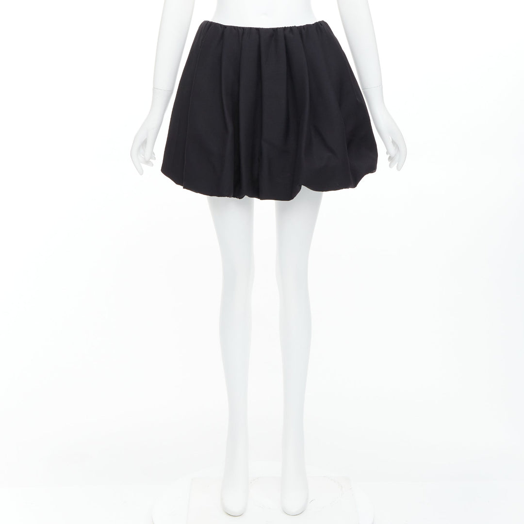 VALENTINO 2023 black crepe couture silk puff ball bubble skirt IT38 XS