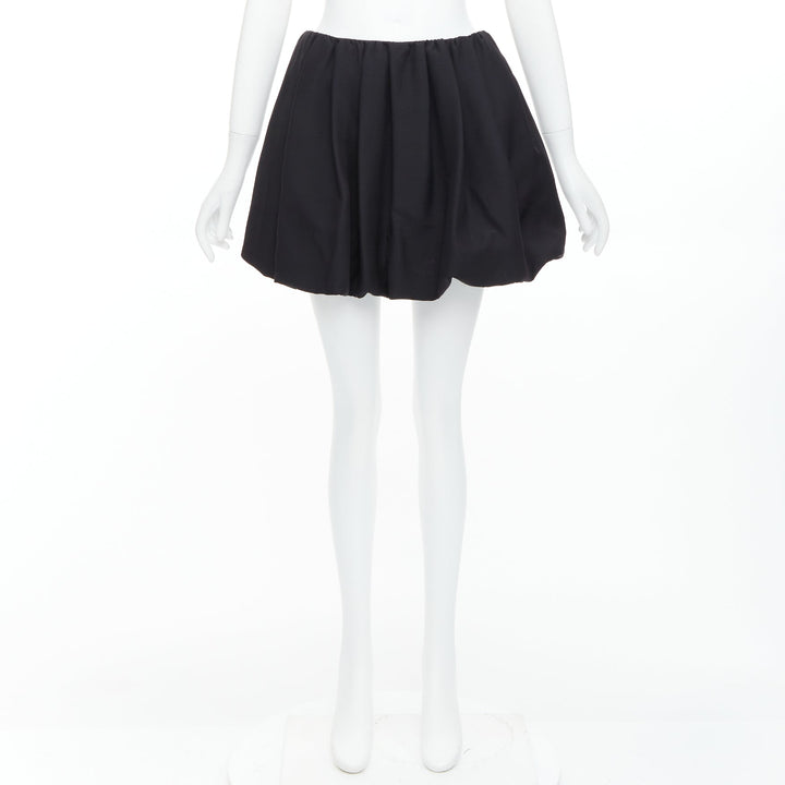 VALENTINO 2023 black crepe couture silk puff ball bubble skirt IT38 XS