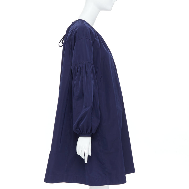 CALVIN KLEIN 205W39NYC Raf Simons navy polyester bishop sleeve  dress IT38 XS