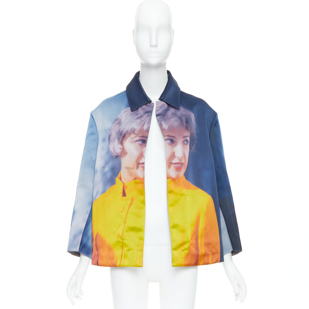 rare UNDERCOVER Cindy Sherman print blue yellow polyester silk jacket JP2 M