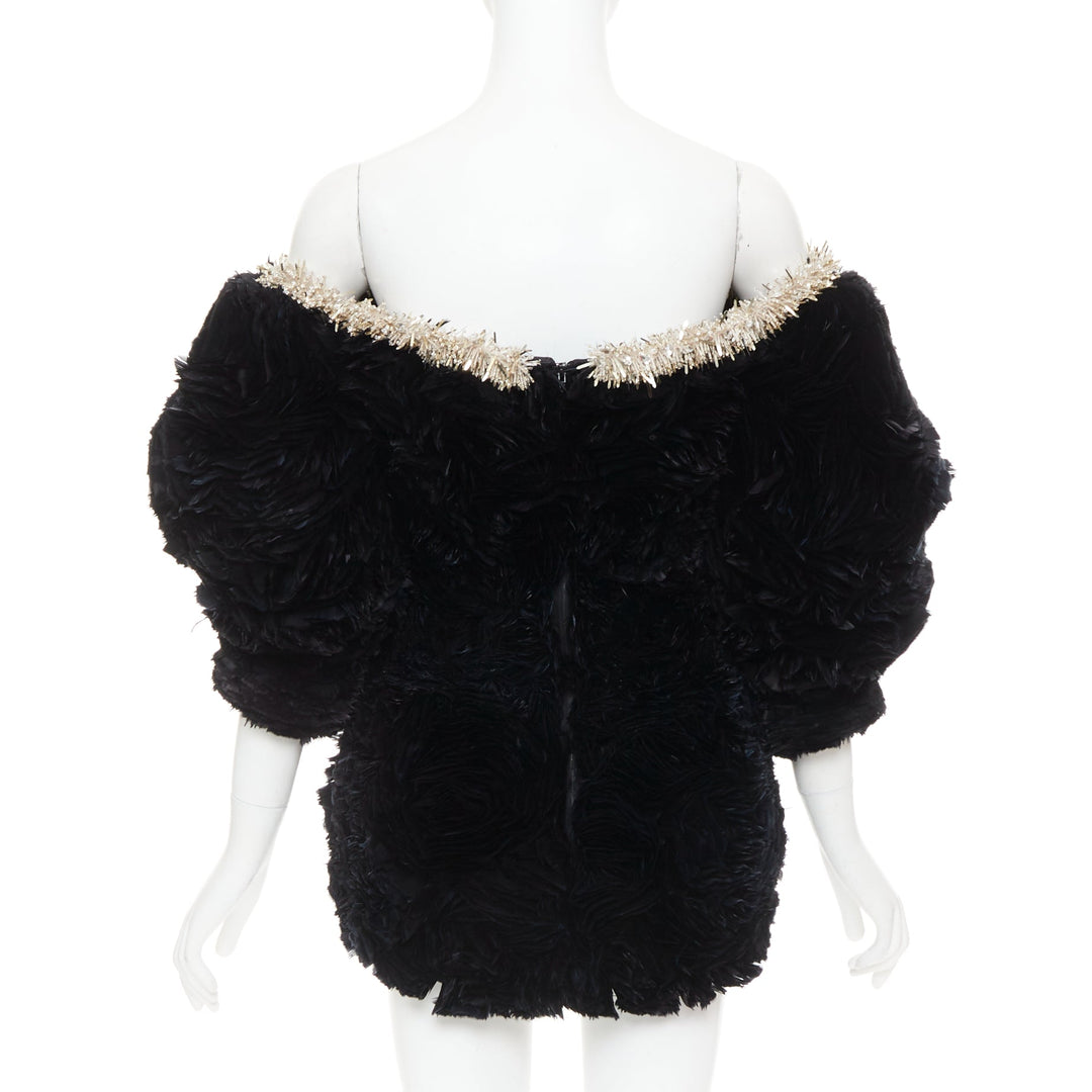 rare ALEXANDRE VAUTHIER COUTURE SS2020 Runway Lemarie laser cut feather dress