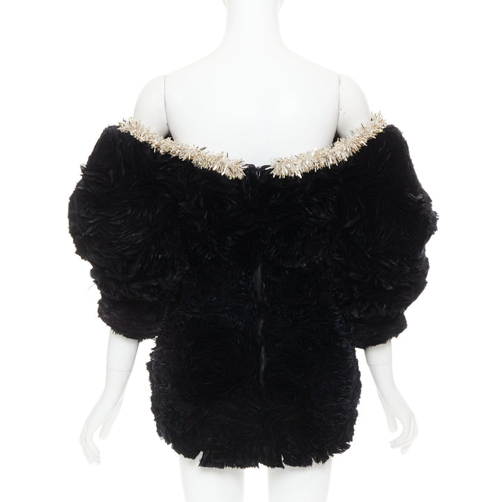 rare ALEXANDRE VAUTHIER COUTURE SS2020 Runway Lemarie laser cut feather dress