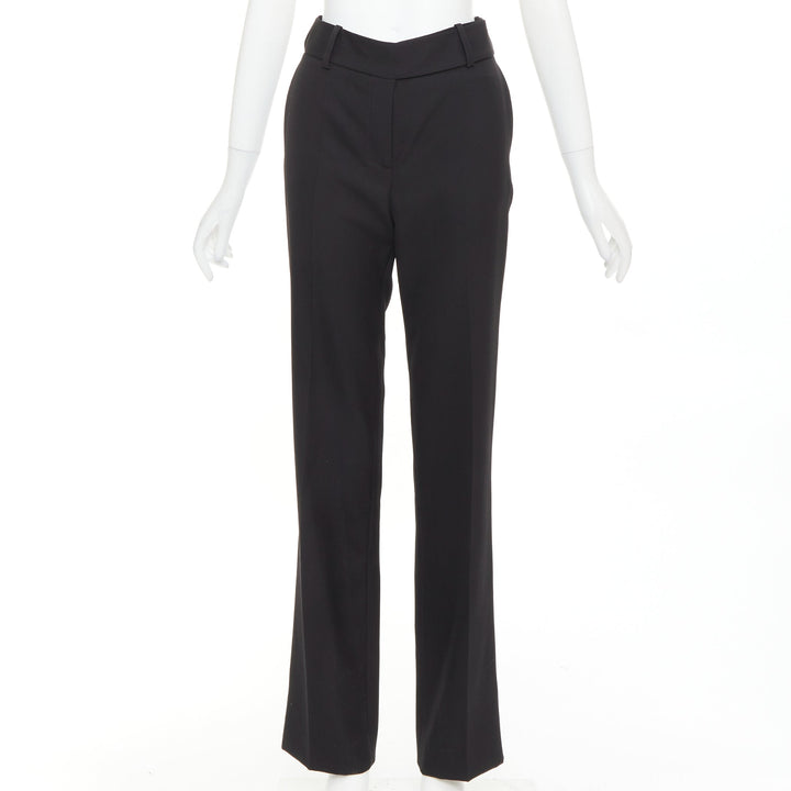 ALEXANDRE VAUTHIER COUTURE SS2025 Runway black high waist straight trouser pants