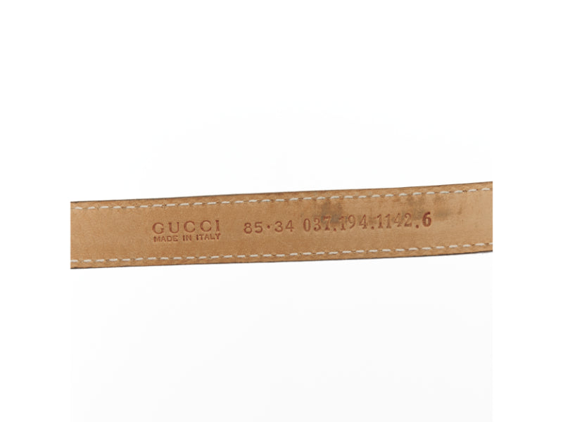 rare GUCCI Tom Ford Vintage metal plate brown suede leather skinny belt 85cm