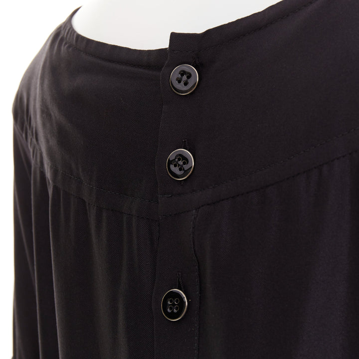 STELLA MCCARTNEY 2007 black silk ruffle trim puff sleeve baby doll dress IT40 S
