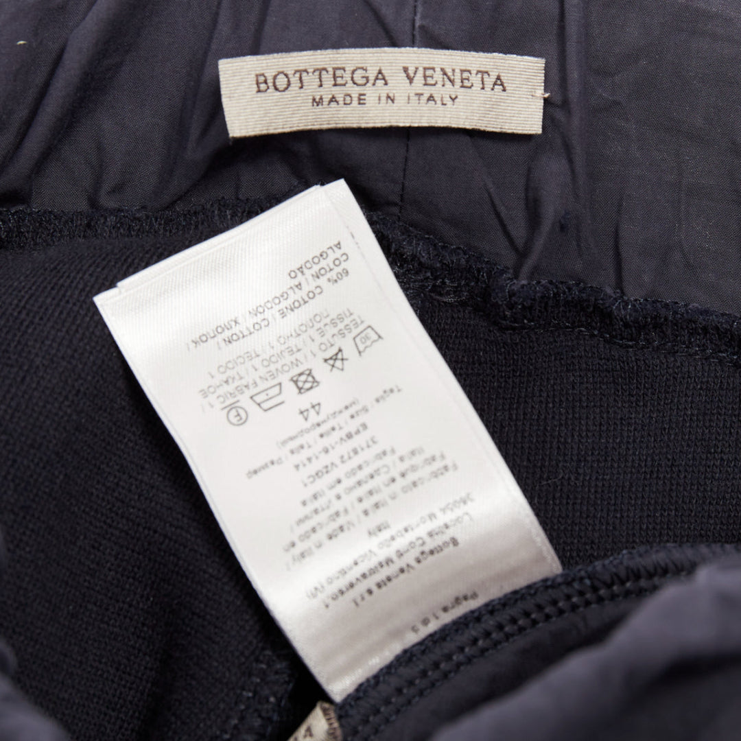 BOTTEGA VENETA navy cotton blend contrast waist bant jogger sweat pants IT44 XS