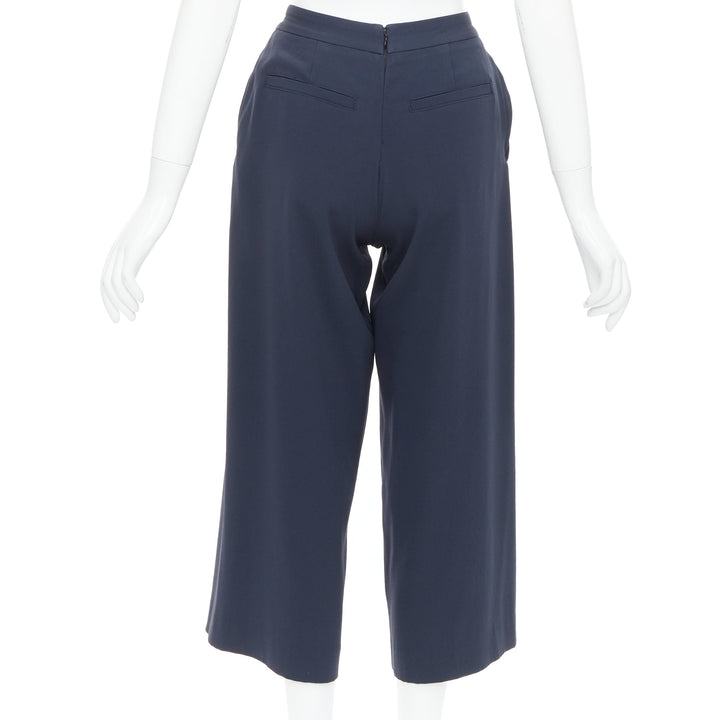 RAG & BONE dark grey inverted pleated cropped wide pants US0 XS