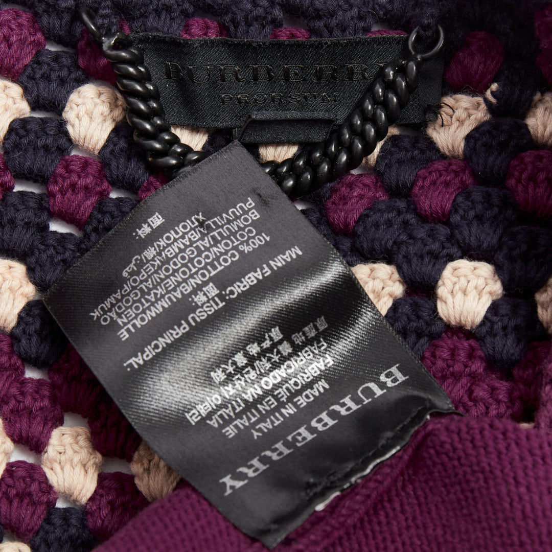 BURBERRY PRORSUM Christopher Bailey Runway purple bateau cowl collar sweater S