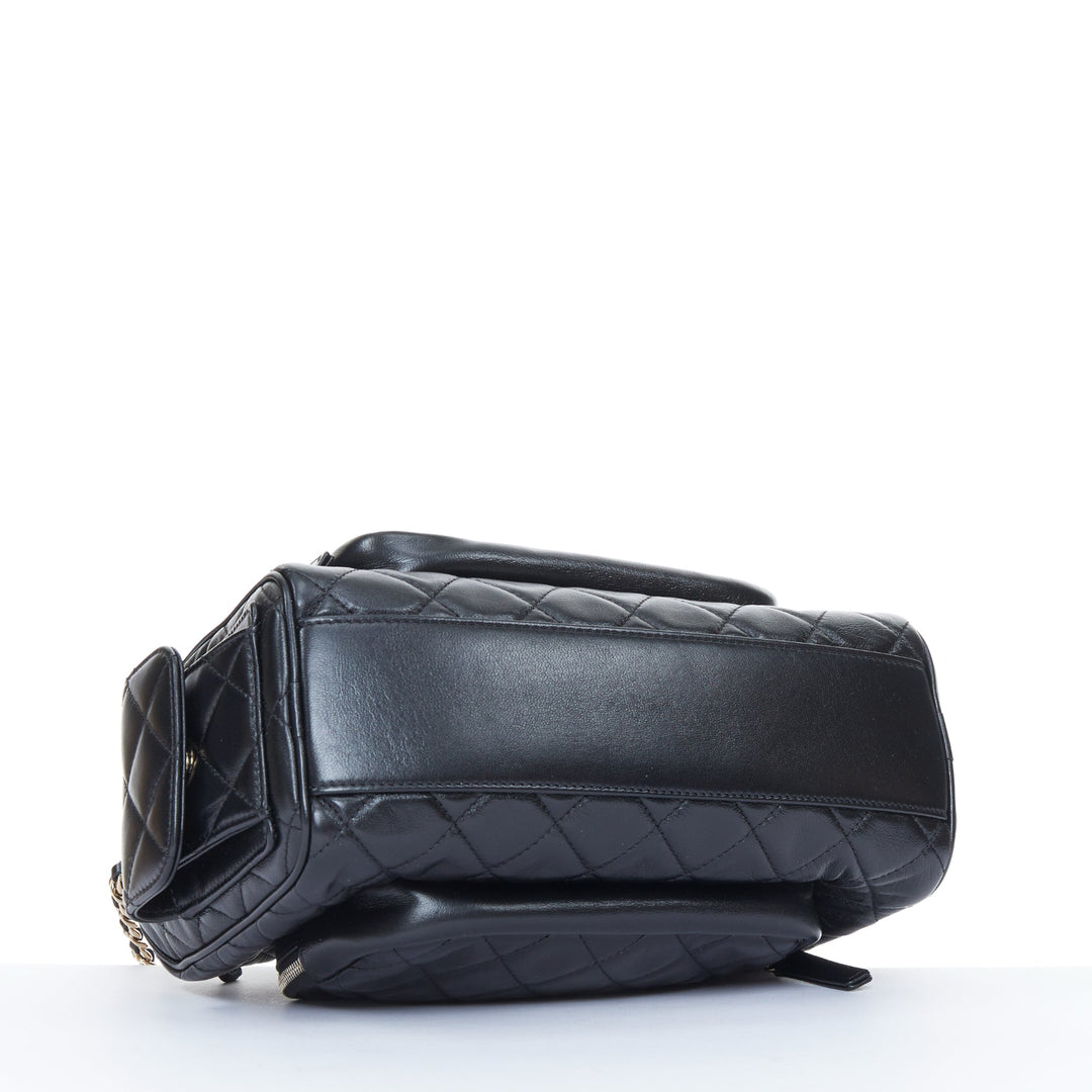CHANEL 2024 Multi-Pocket Camera Case black quilted lambskin gold hardware bag