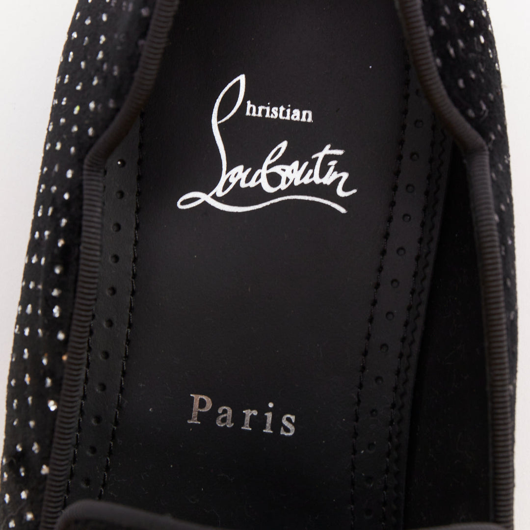 CHRISTIAN LOUBOUTIN Dandy Chick Orlato Flat Velvet River glitter loafer EU42.5