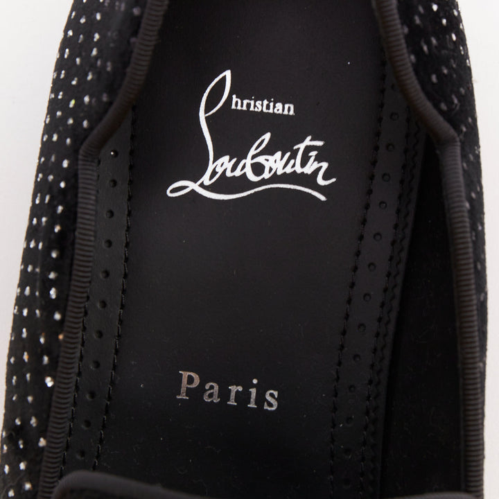 CHRISTIAN LOUBOUTIN Dandy Chick Orlato Flat Velvet River glitter loafer EU42.5