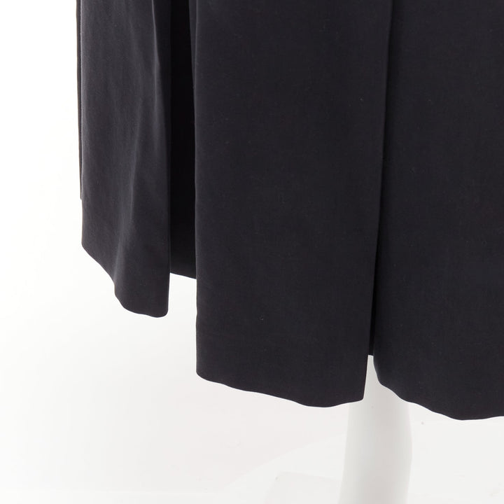 THE ROW black cotton horn button asymmetric pleats A line midi skirt US2 S