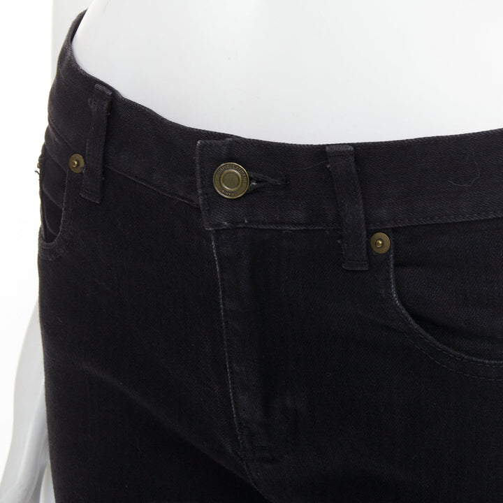SAINT LAURENT 2013 D02 M/SK-LW black cotton classic cropped jeans 30"