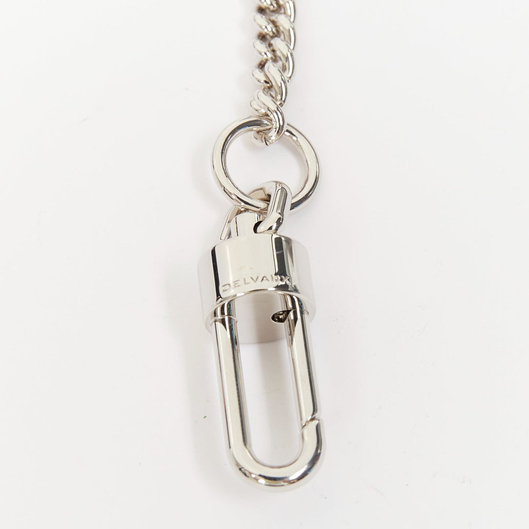 DELVAUX Brillant metallic silver box calfskin silver hardware micro bag charm