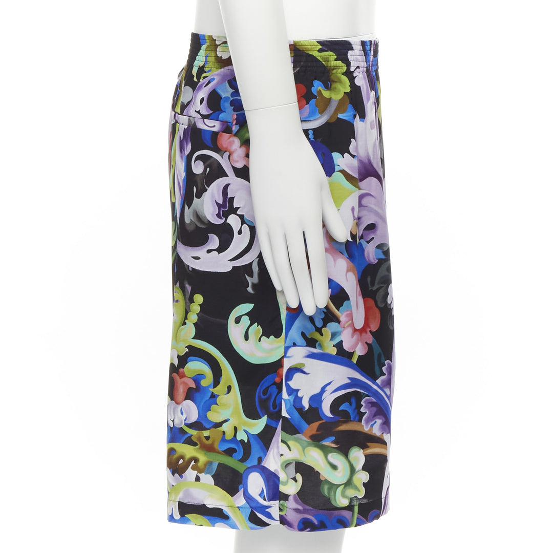 VERSACE 2021 Runway Baroccoflage floral baroque wide shorts IT46 S