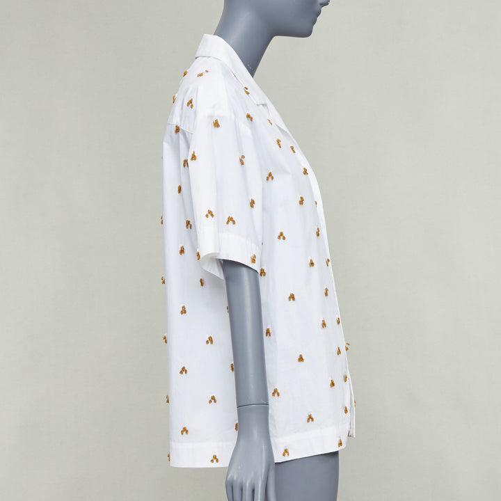 JACQUEMUS 2021 L'amour La Chemise Ble white glass embellished shirt FR34 XS