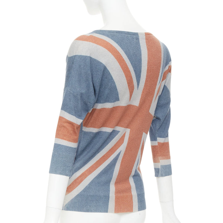 ALEXANDER MCQUEEN 2008 Queen Elizabeth Portrait Union Jack cashmere sweater S
