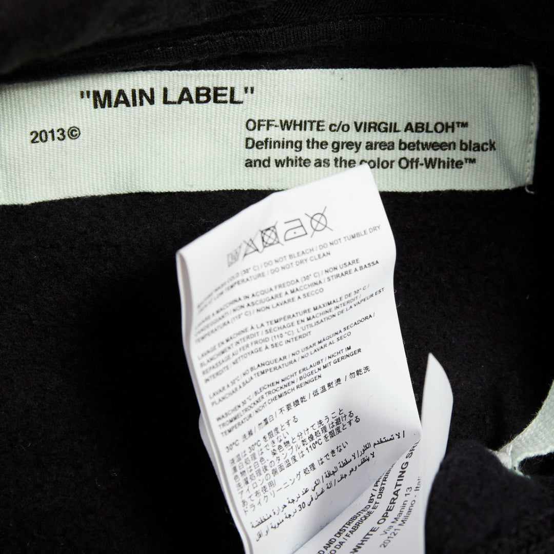 OFF WHITE SSENSE Exclusive black diagonal cherry embroidered hoodie XS