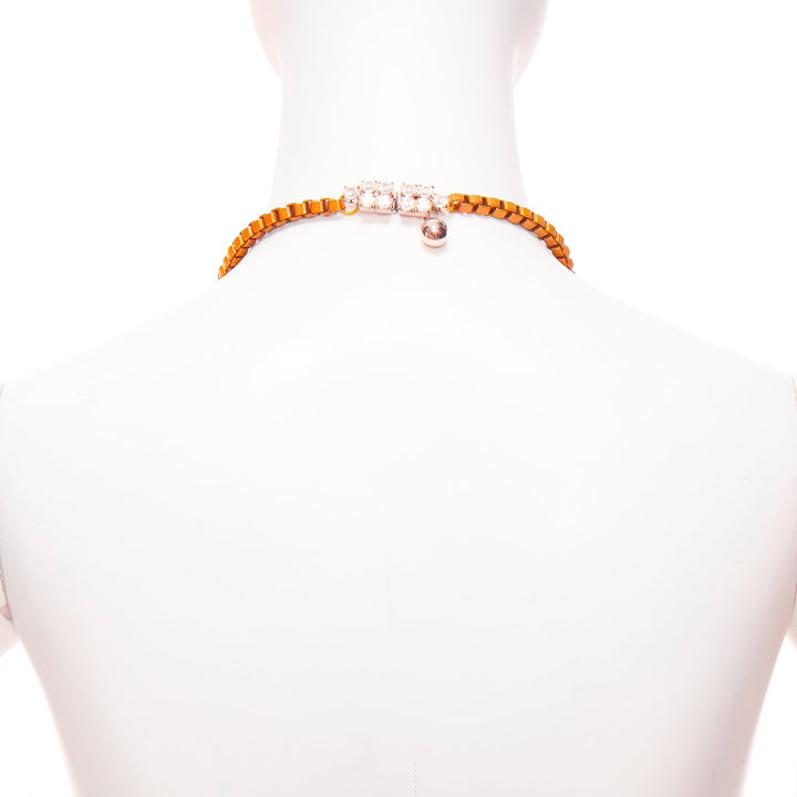 SHOUROUK neon orange multicolor beads pvc jewel short necklace