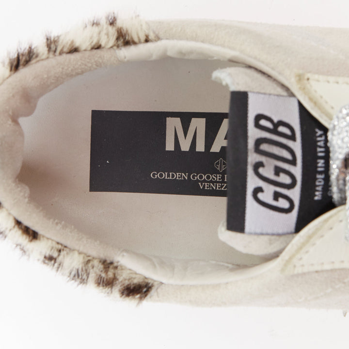 GOLDEN GOOSE Vstar2 metallic silver leather zebra star distressed sneakers EU36