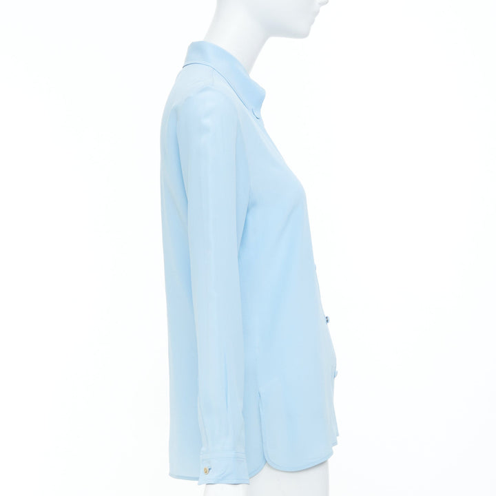 GUCCI 2015 light blue fluid button up long sleeve casual blouse shirt IT40 S
