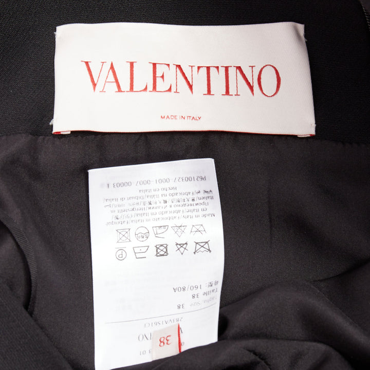 VALENTINO black wool silk Rockstud pockets scoop minid ress IT38 XS