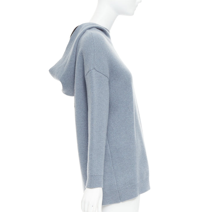 CHRISTIAN DIOR J'adior 8 dusty blue cashmere blend dropp sleeves hoodie FR34 XS