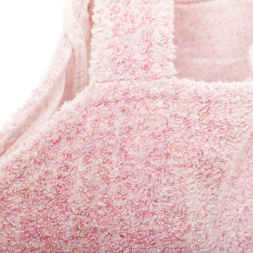 CHANEL Cruise Line pink cotton towelling CC big beach tote bag