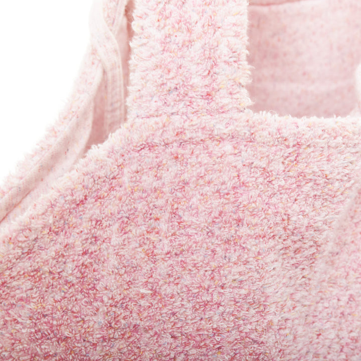 CHANEL Cruise Line pink cotton towelling CC big beach tote bag