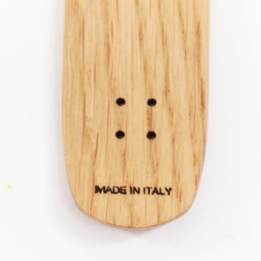 SAINT LAURENT 2022 light brown oak wood laser logo skate skateboard keychain